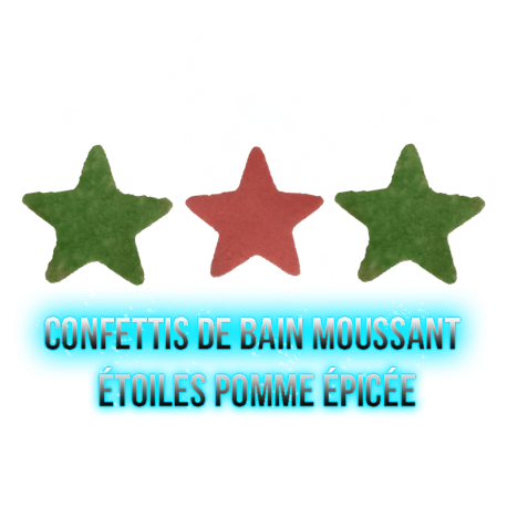 Confettis de bain moussant - Étoiles fragrance de pomme 12g