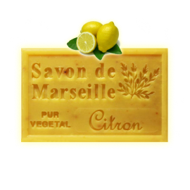 ✭ Savon de Marseille citron jaune 125g - Exfoliant doux gommage de la peau ✭