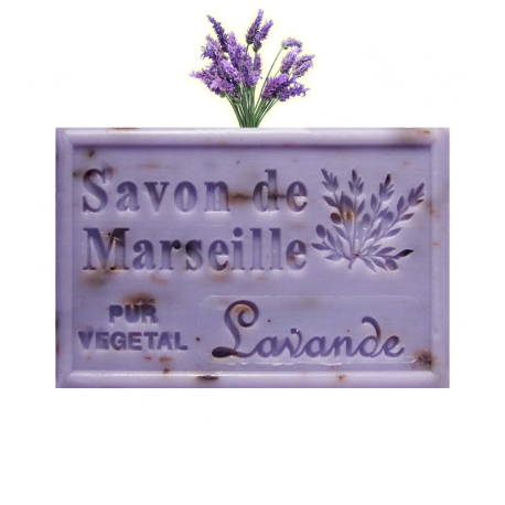 ✭ Savon de Marseille lavande 125g - Exfoliant doux gommage de la peau ✭