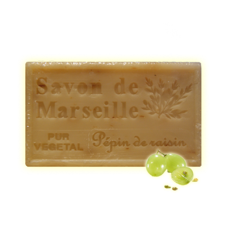 ✭ Savon de Marseille pépins de raisin 125g - Exfoliant doux gommage de la peau ✭