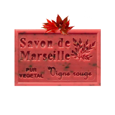 ✭ Savon de Marseille vigne rouge 125g - Exfoliant doux gommage de la peau ✭ 