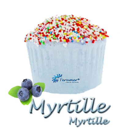 ✭ Bombe de bain muffin myrtille - 190gr d''effervescence pour 2 bains ✭