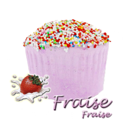 ✭ Bombe de bain muffin fraise - 190gr d''effervescence pour 2 bains ✭