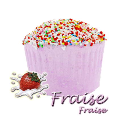 ✭ Bombe de bain muffin fraise - 190gr d''effervescence pour 2 bains ✭